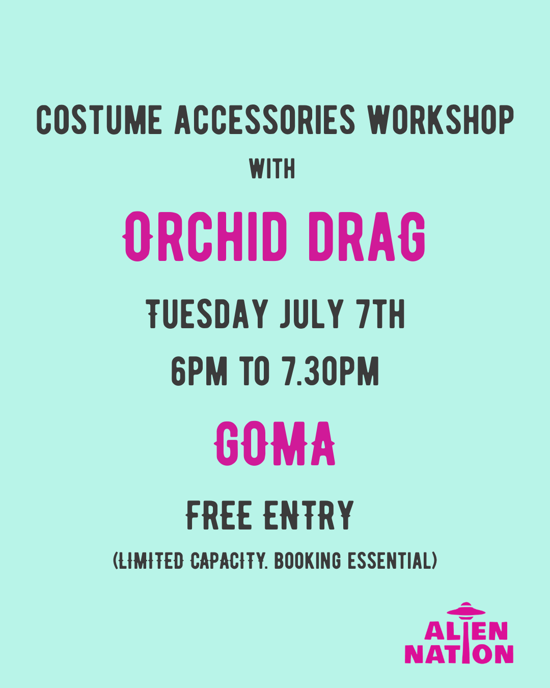 ✨🧵 COSTUME ACCESSORIES WORKSHOP WITH ORCHID DRAG 🧵✨